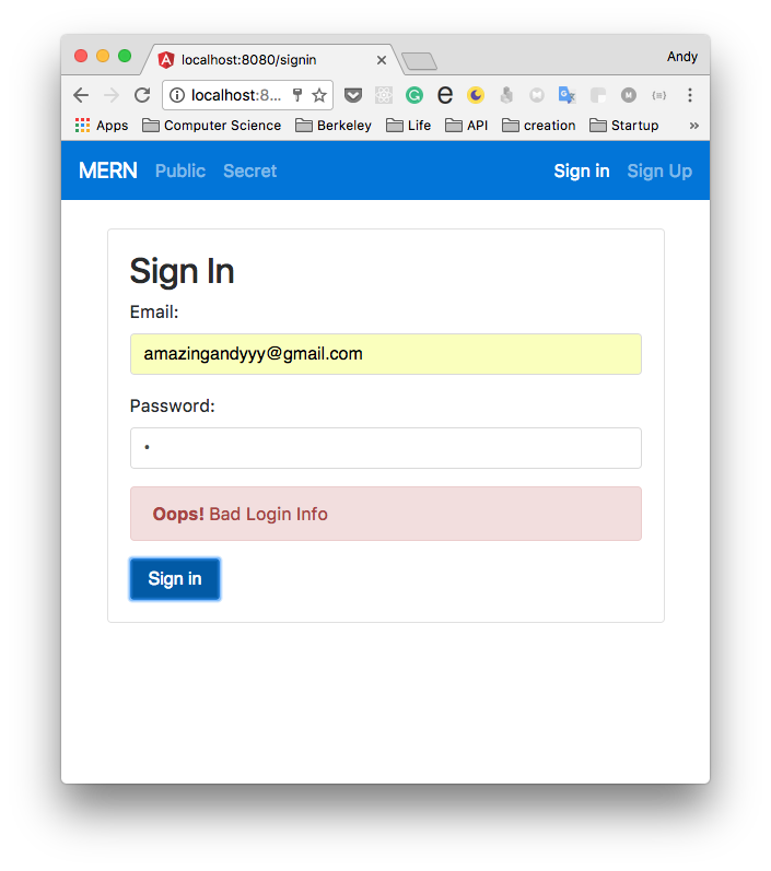 User can sign in or sign up