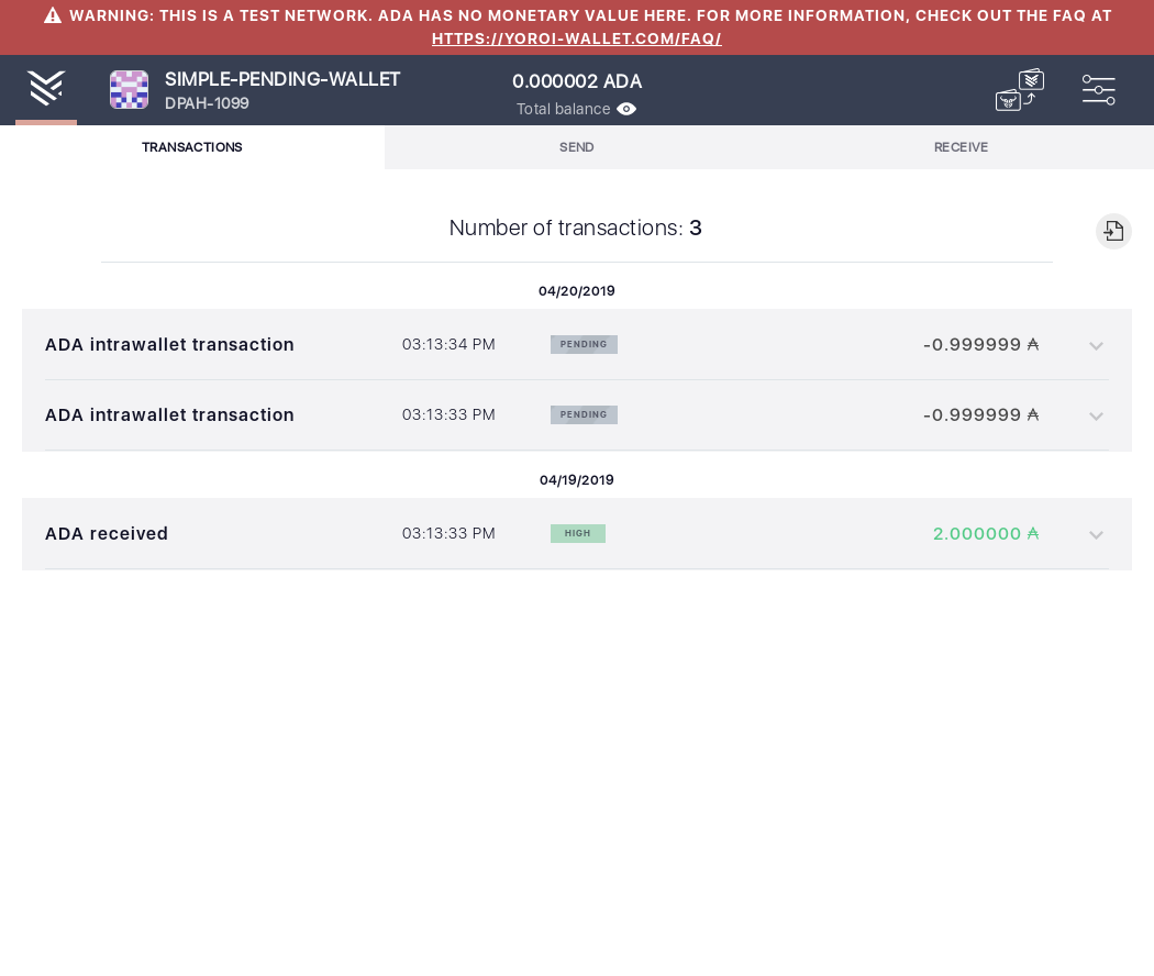 Open the tx history of an already loaded wallet IT105/5_55-I see the transactions summary.png