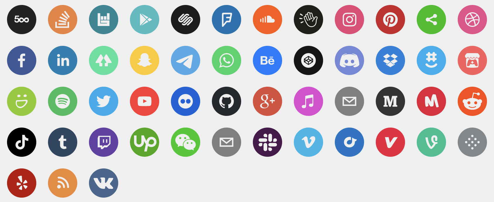 social network icons