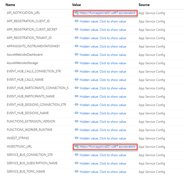 Adjusted function app config