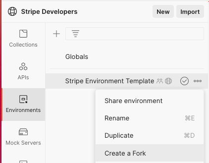 Fork environment template