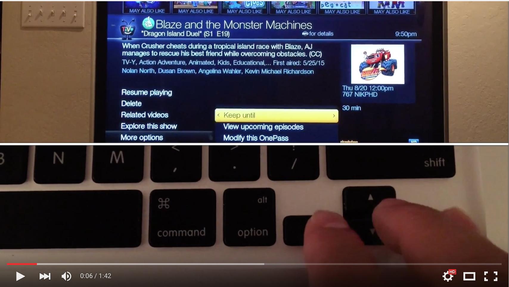 Demo of TiVo macro recorder