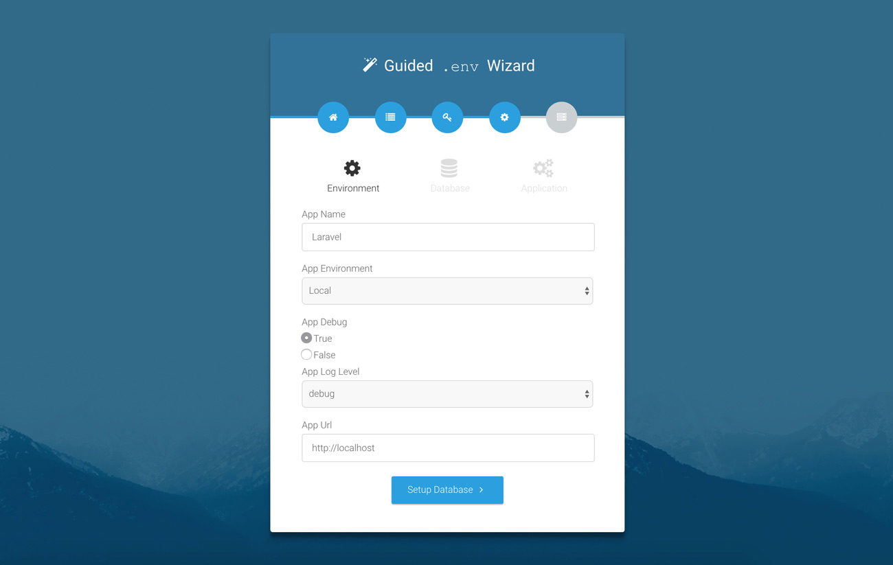 Laravel web installer | Step 4 Wizard 1
