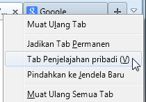 Tabs context menu