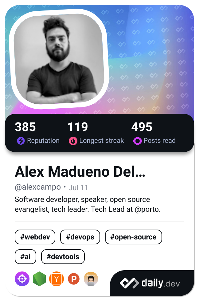 Alex Madueno Del Campo's Dev Card