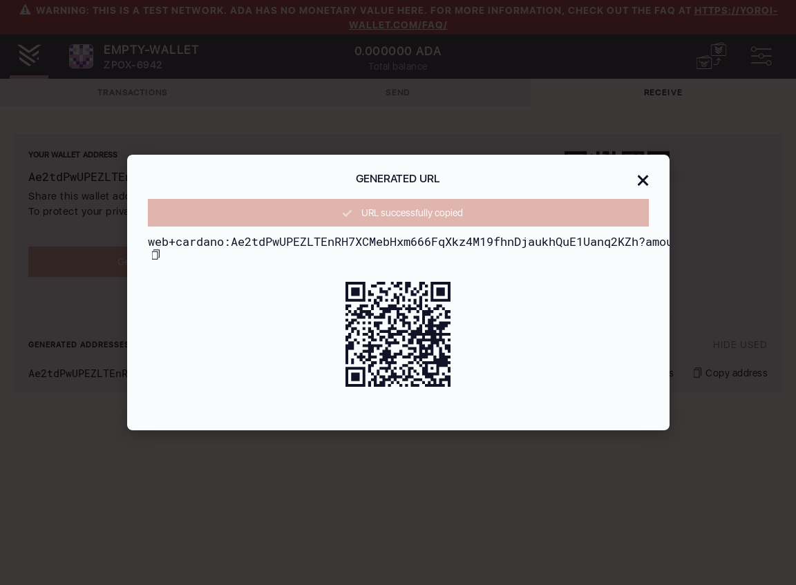 Ensure user can generate a wallet URI and copy it to clipboard IT107/9_9-I should see URL successfully copied notification.png