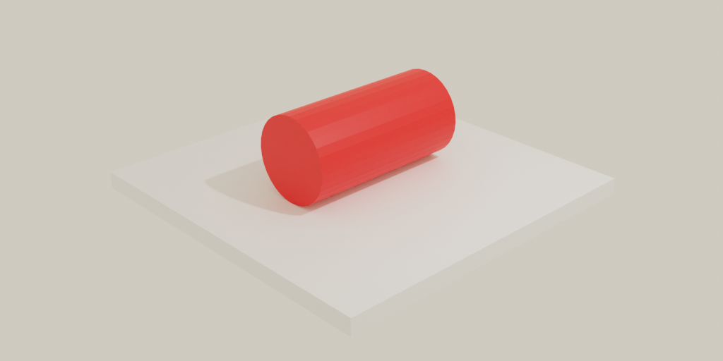 Red cylinder rendered with Cycles