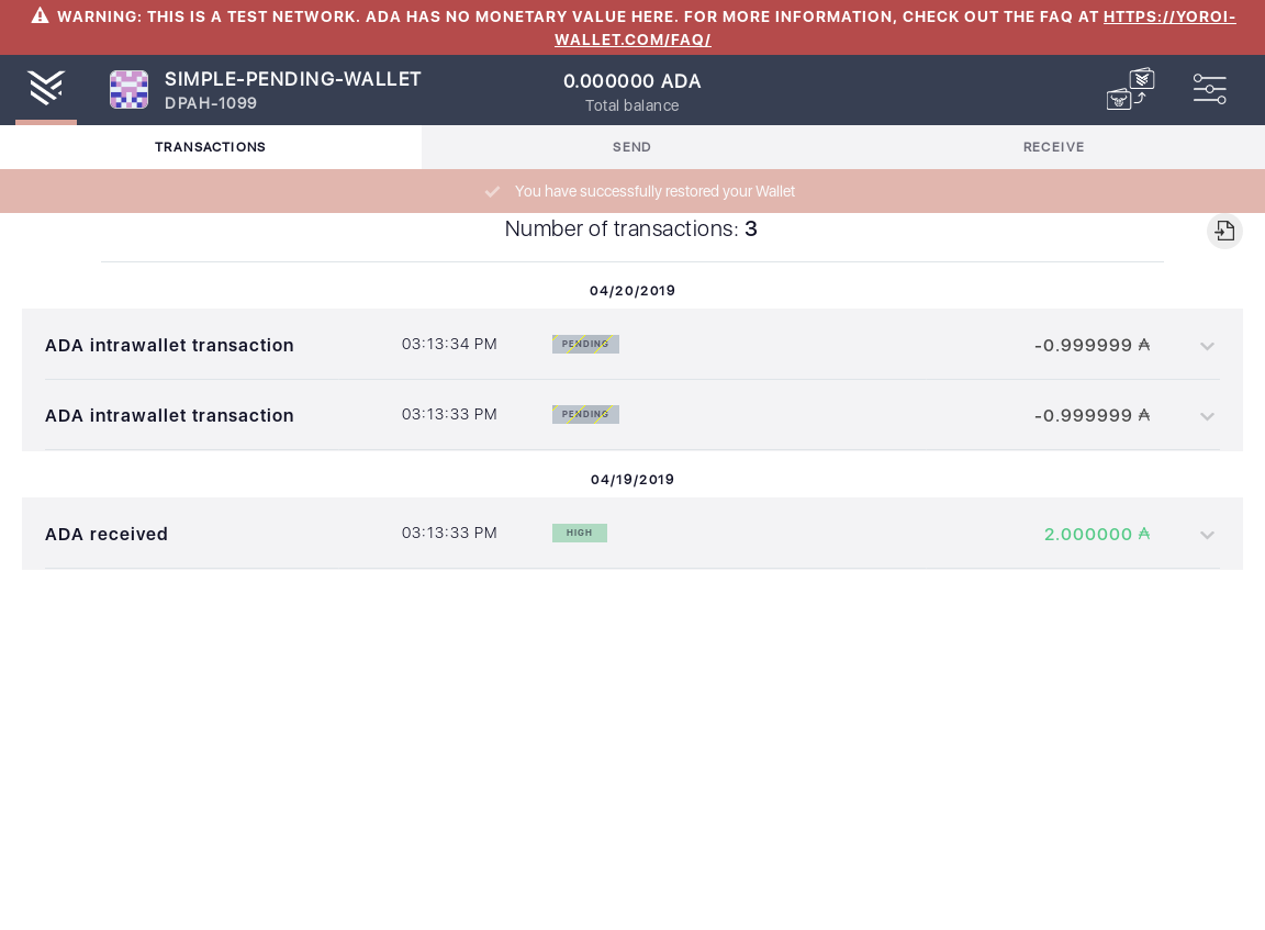 Open the tx history of a simple wallet IT102/3_15-I see the transactions summary.png