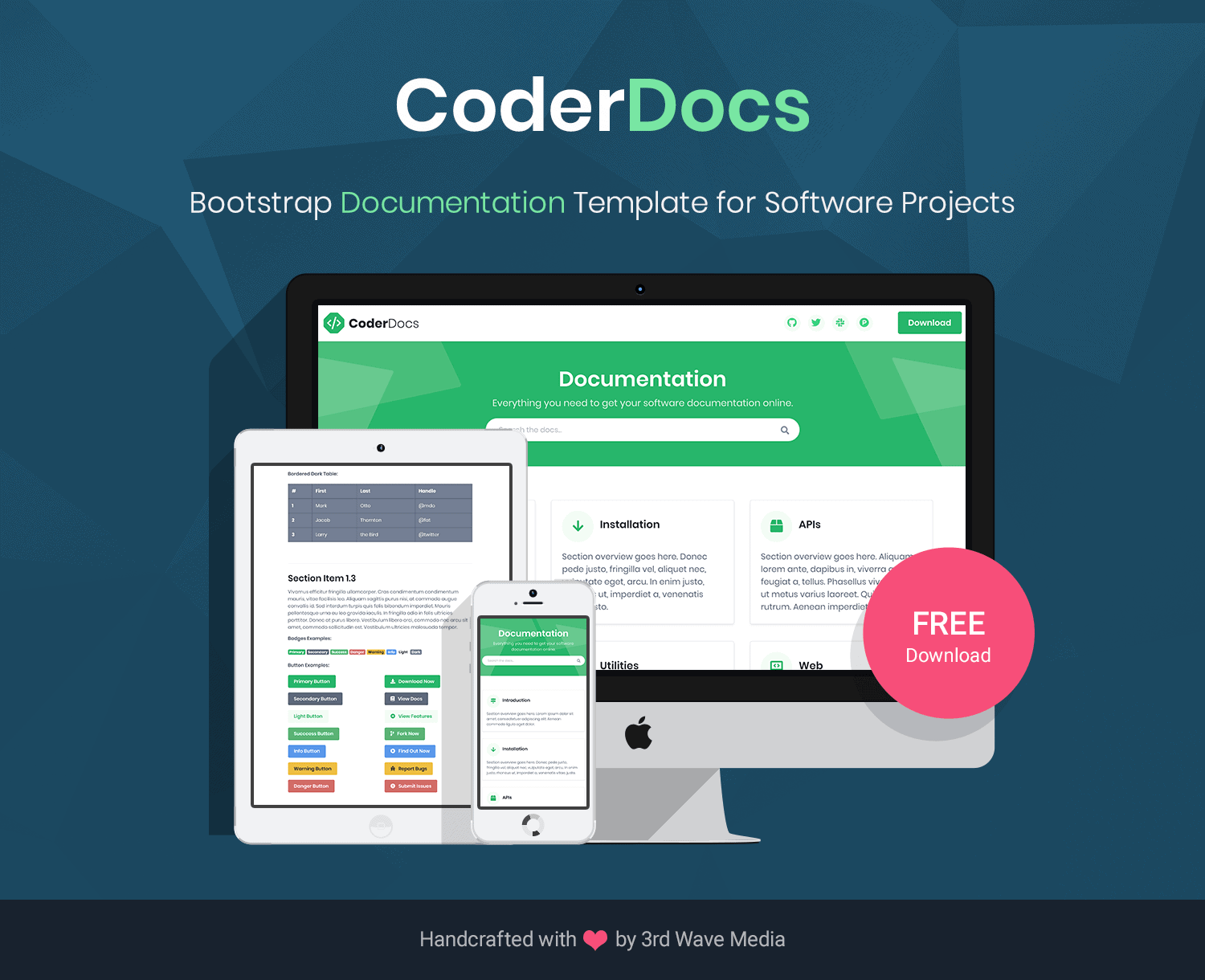 Bootstrap Documentation Template CoderDocs