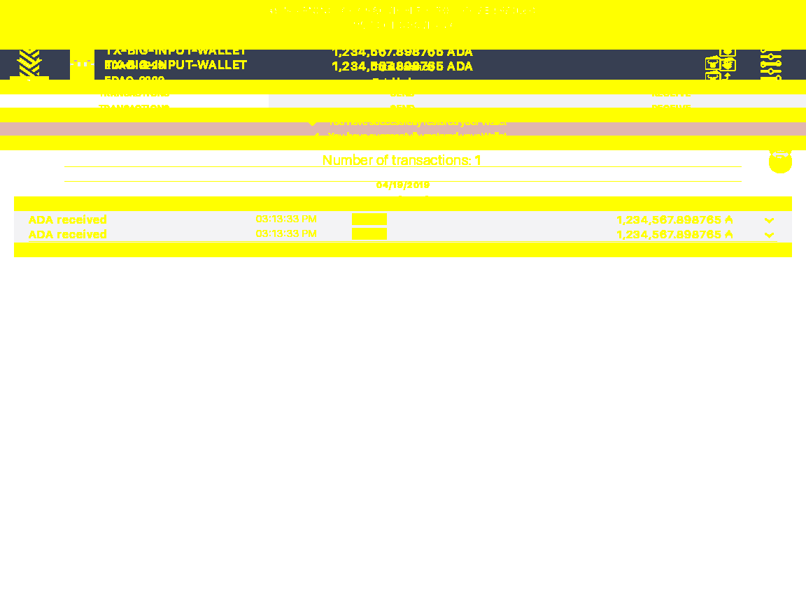 Open the tx history of a wallet with a big input tx IT104/4_48-I should see that the number of transactions is .png