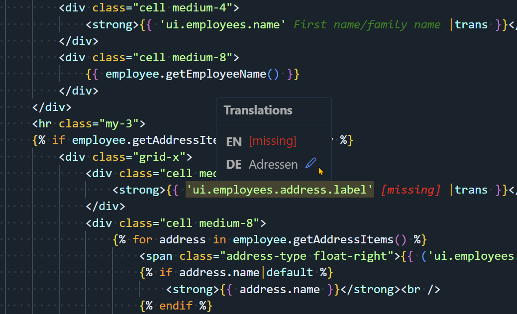 Symfony Translation Helper