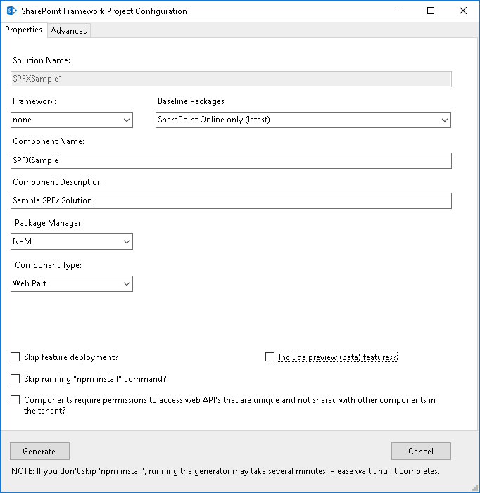 Custom Project Configuration Wizard