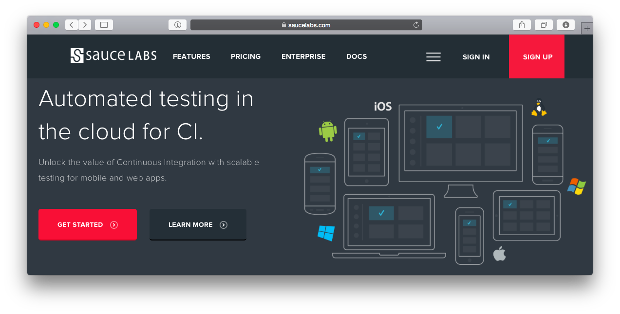 saucelabs homepage features