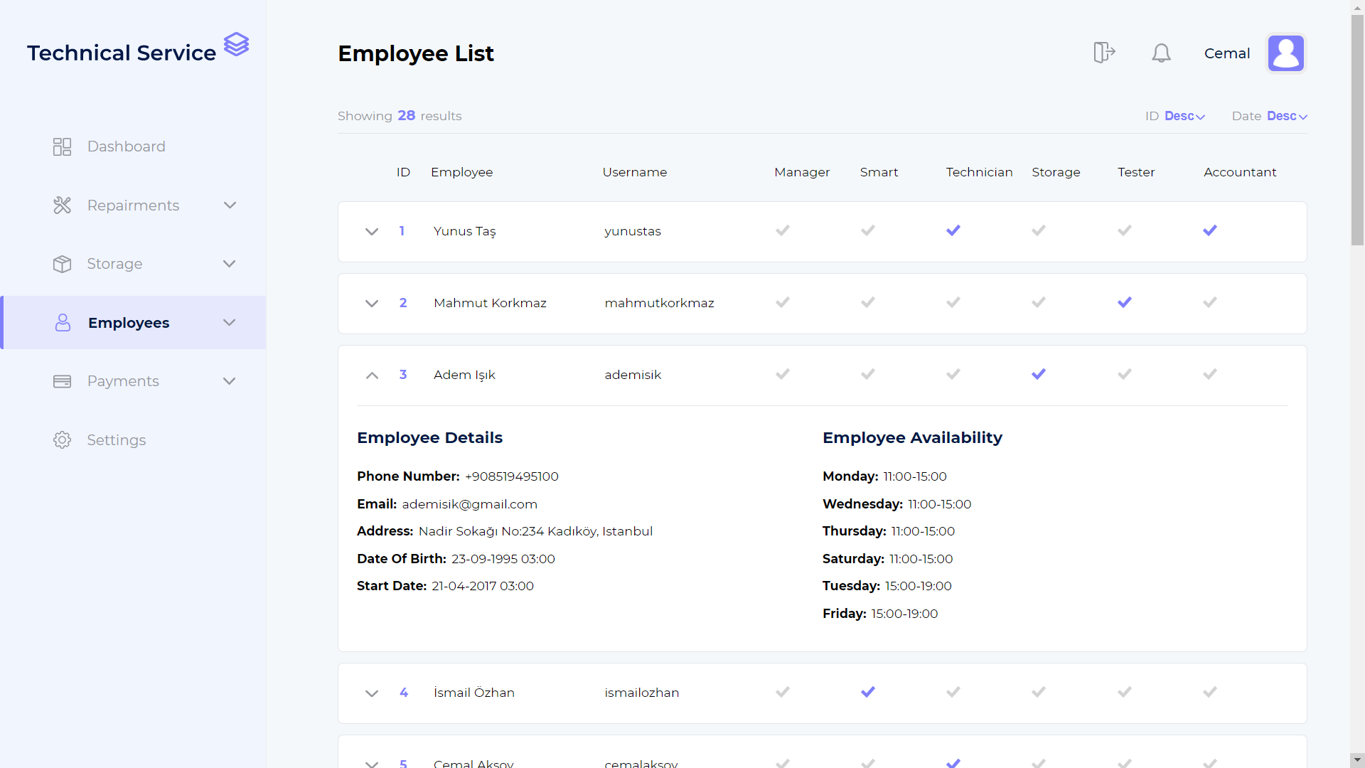 Employee Details Image