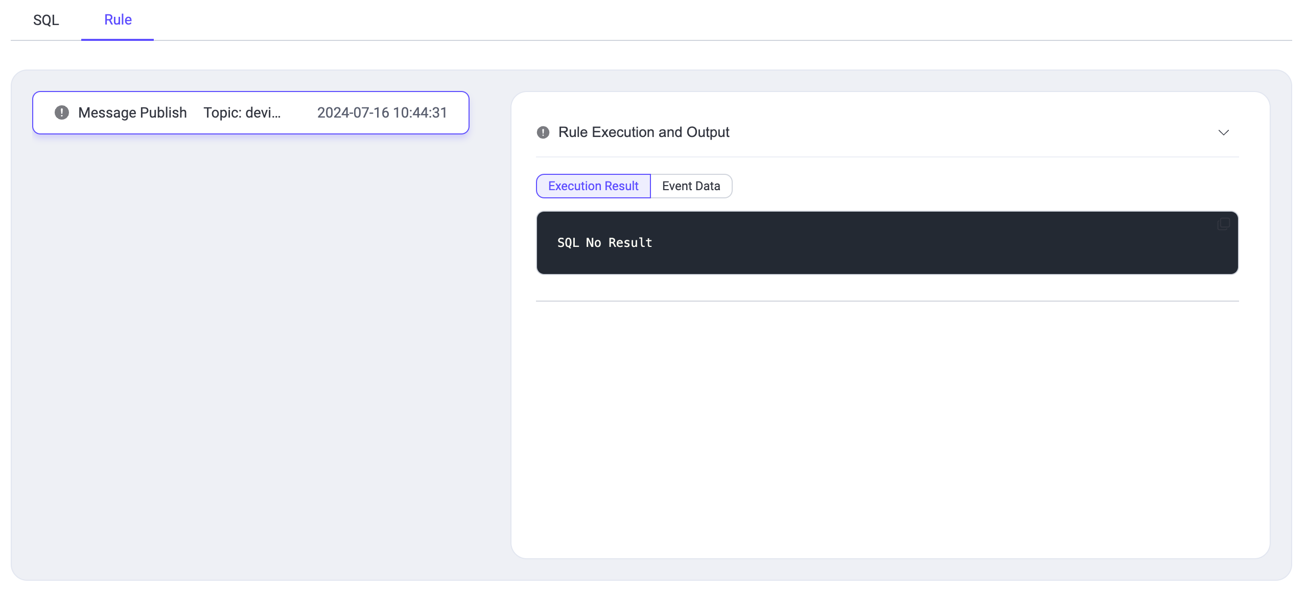 Rule Execution and Output