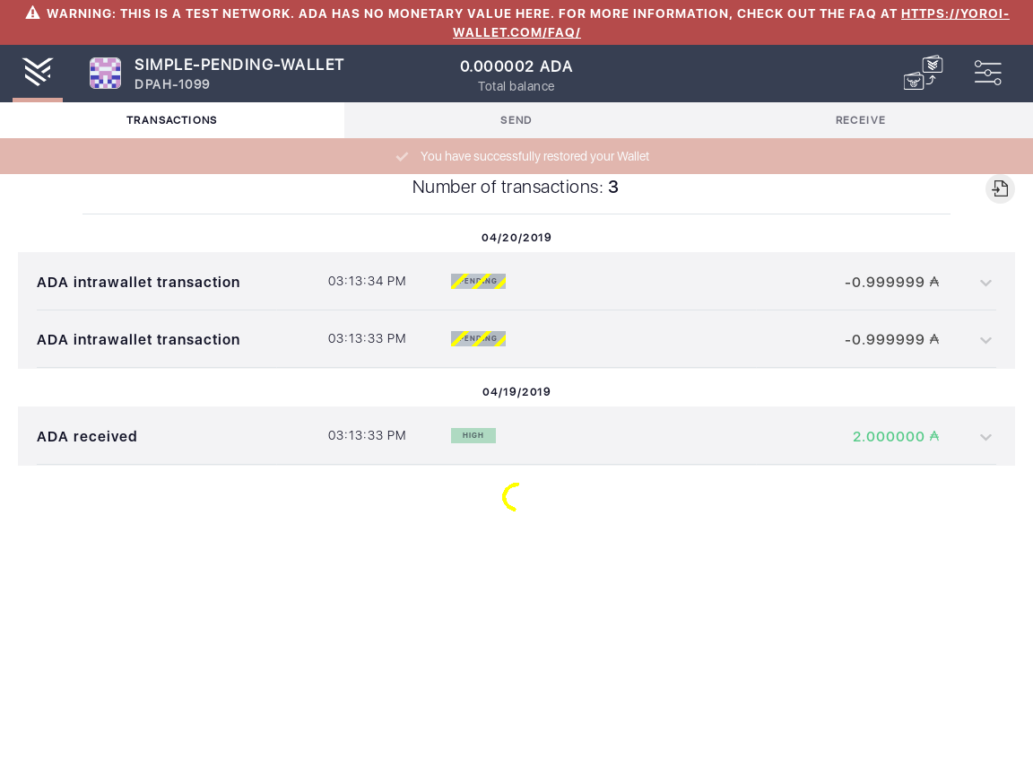 Open the tx history of a simple wallet IT102/4_15-I should see that the number of transactions is .png