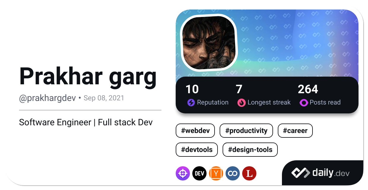 Prakhar garg's Dev Card