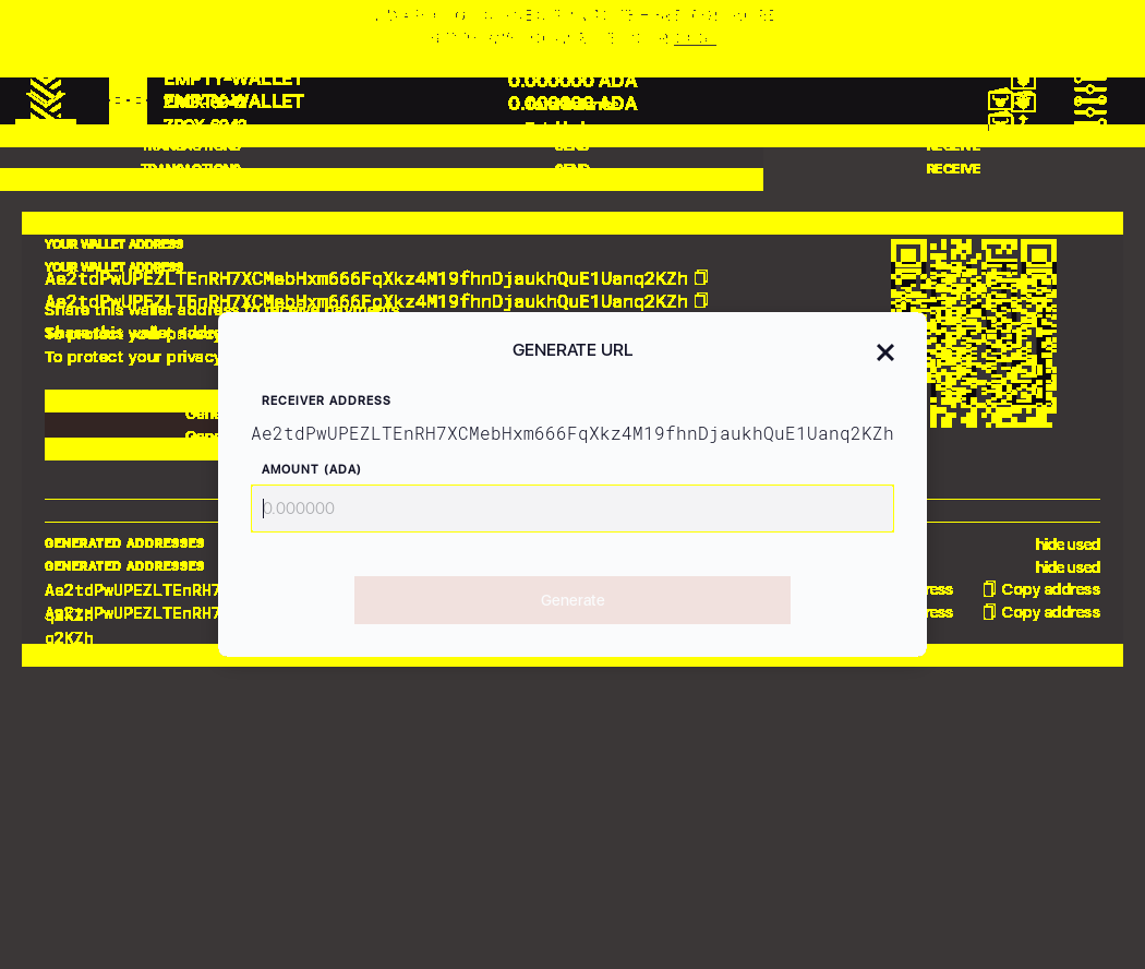 Ensure user can generate a wallet URI and copy it to clipboard IT107/5_9-I click on generate payment URL button.png