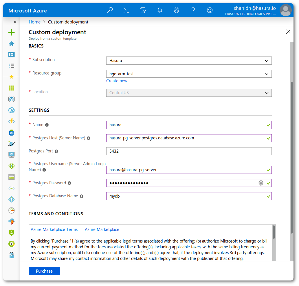 Azure Portal screenshot