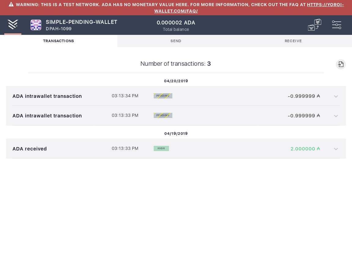 Open the tx history of an already loaded wallet IT105/5_55-I see the transactions summary.png