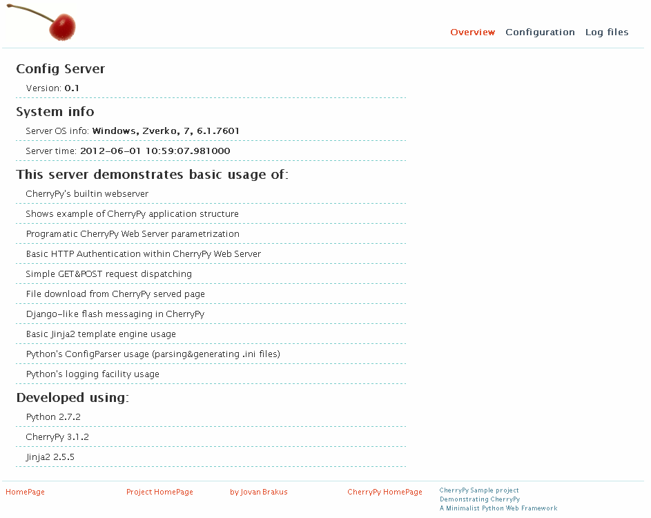 CherryPy Overview