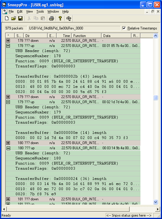 USB packets capture