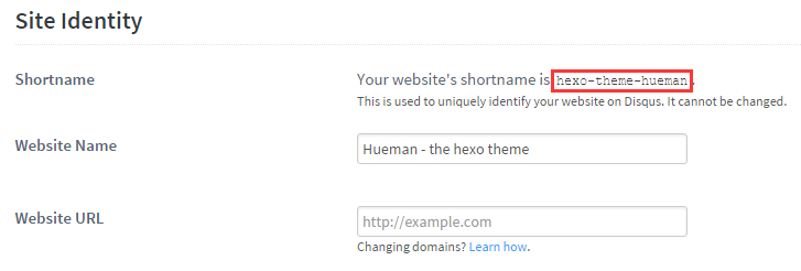 Disqus Shortname