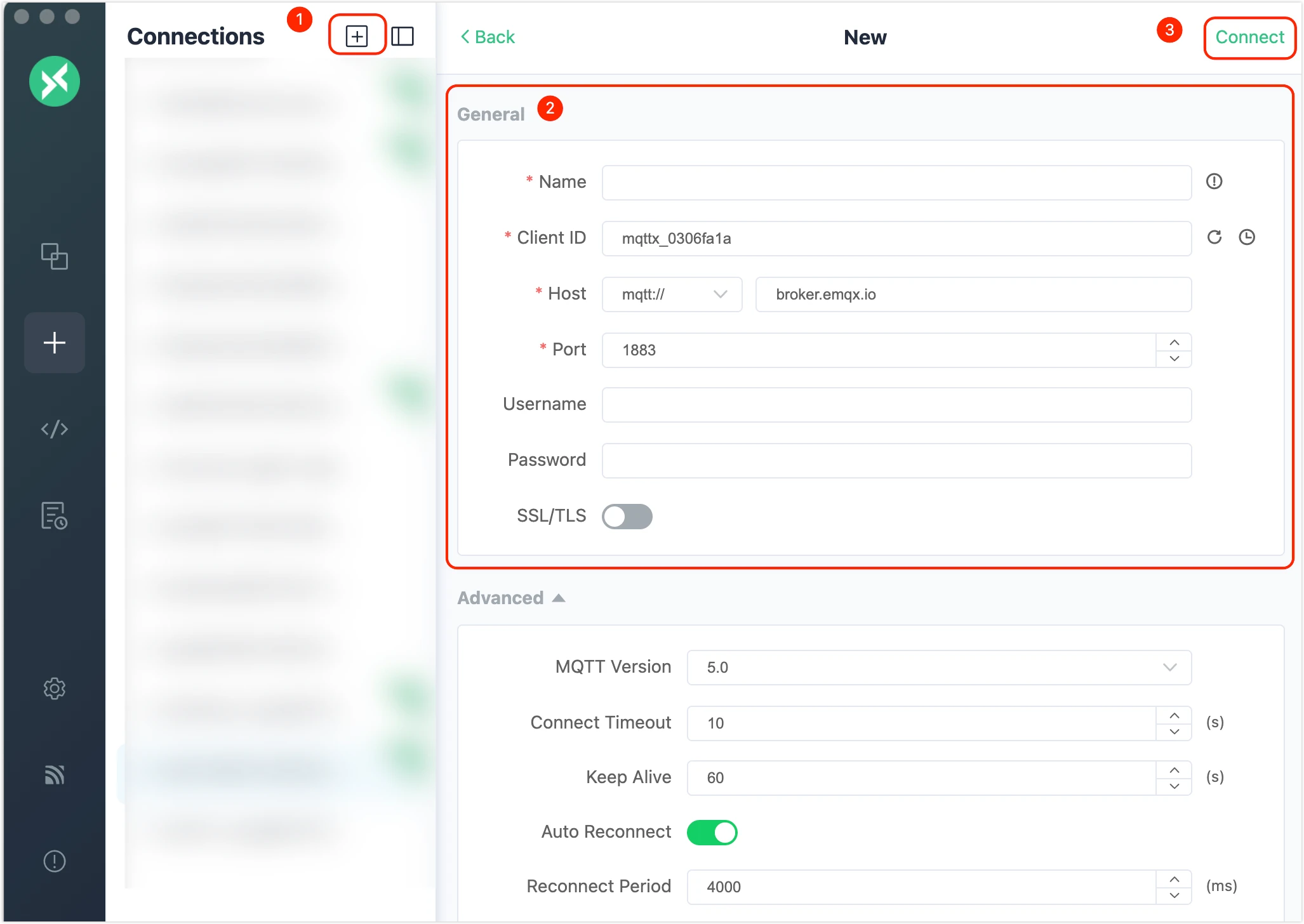 Configure and connect