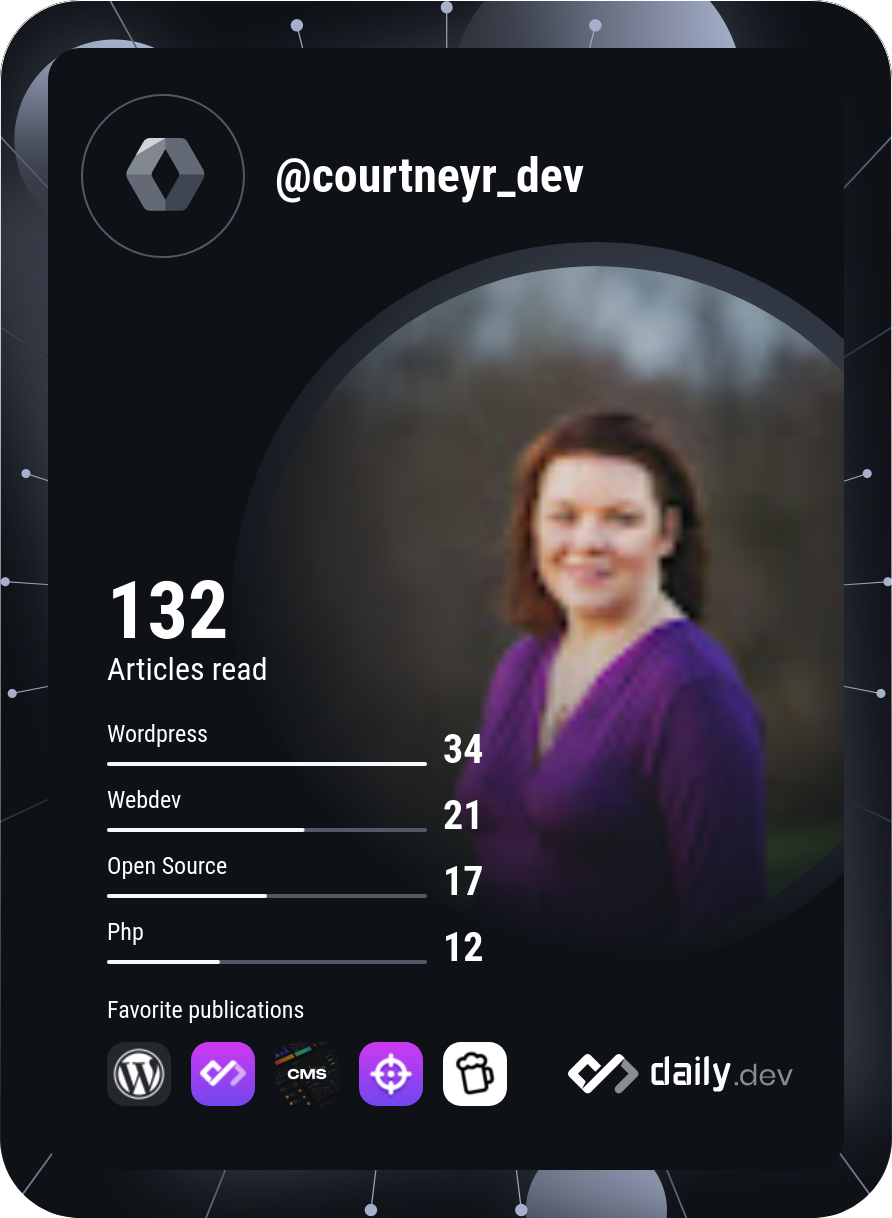 Courtney Robertson's Dev Card