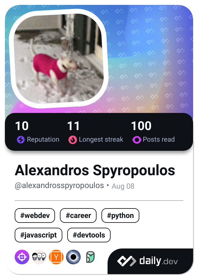 Alexandros Spyropoulos's Dev Card