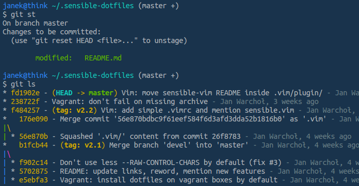 Screenshot of sensible-dotfiles