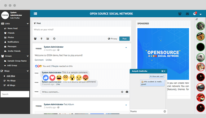 open source social network newsfeed