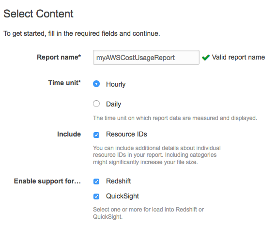 AWS Cost Usage Report