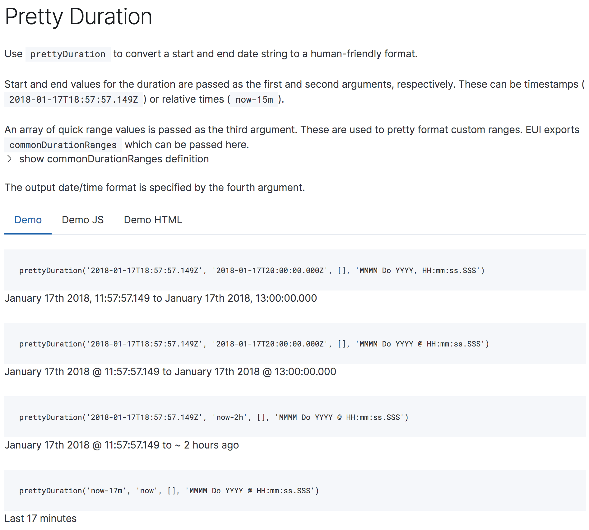 prettyDuration docs
