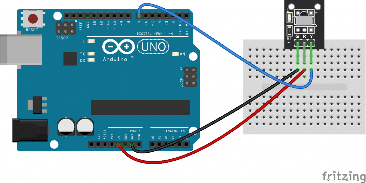 Schema of an IR receiver -> Arduino connection