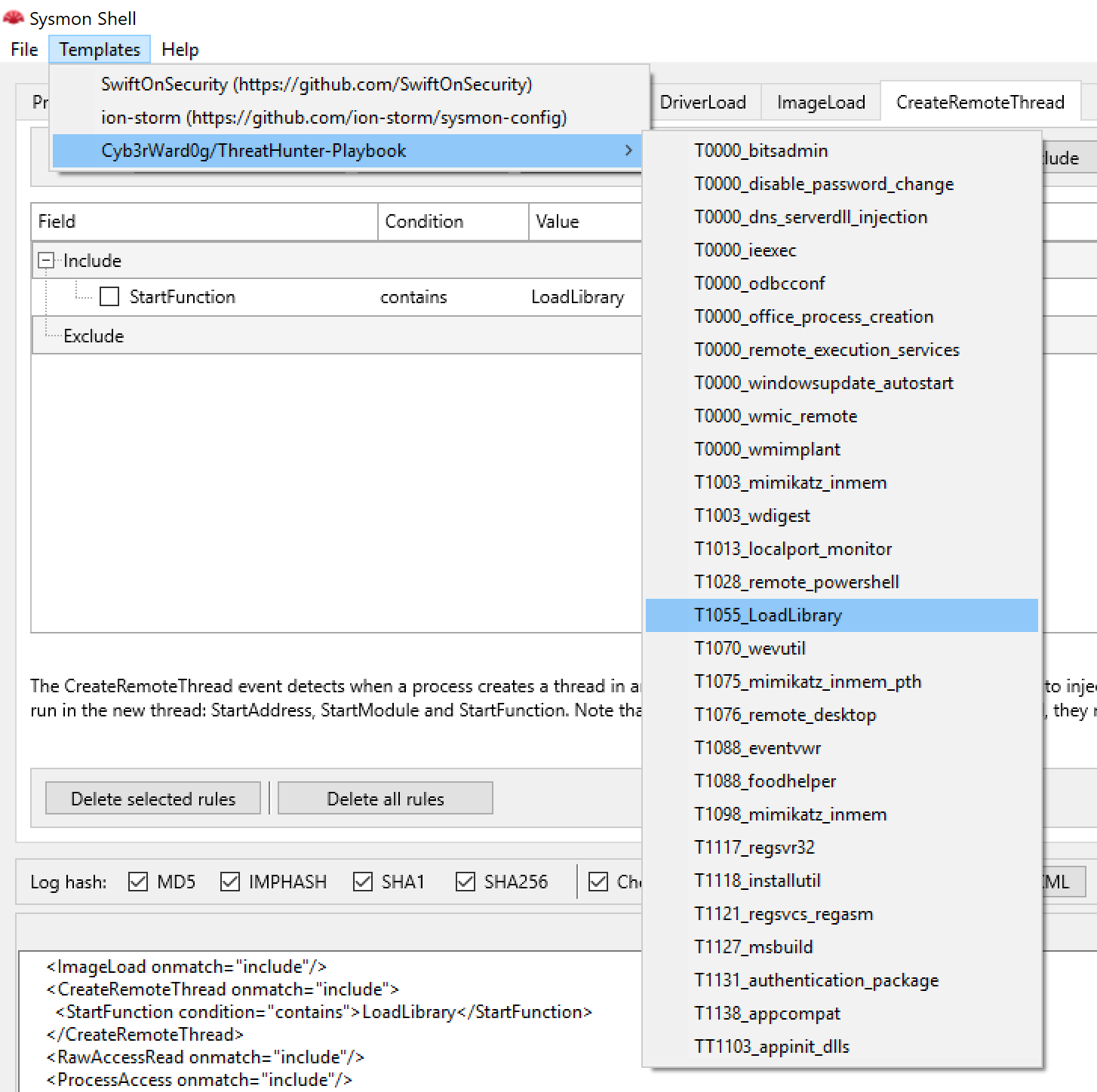 Sysmon Shell Templates