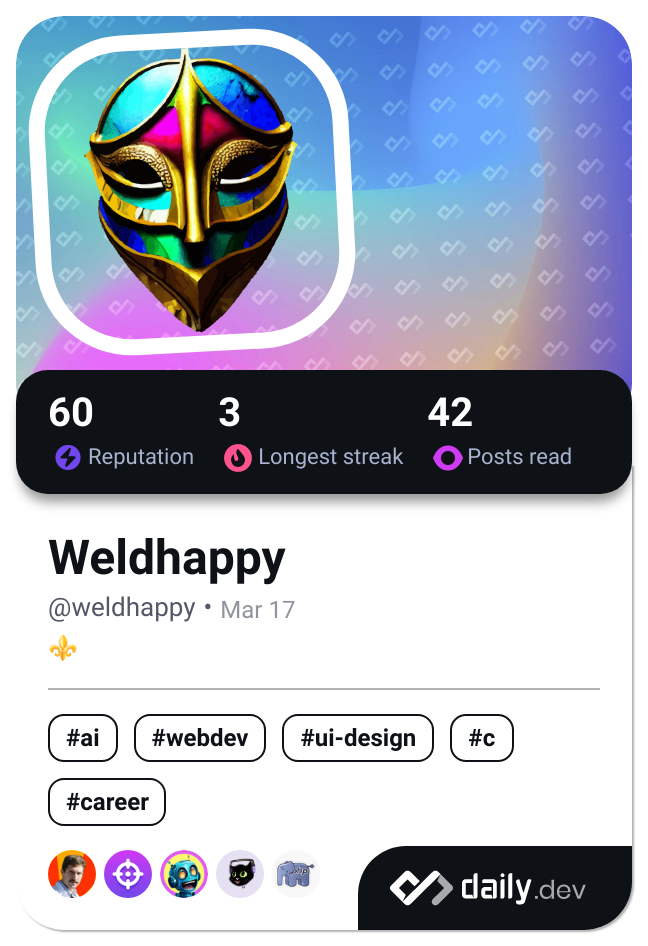 Weldhappy's Dev Card