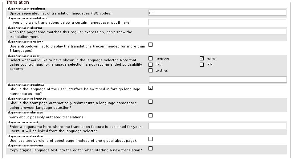 example translation configuration