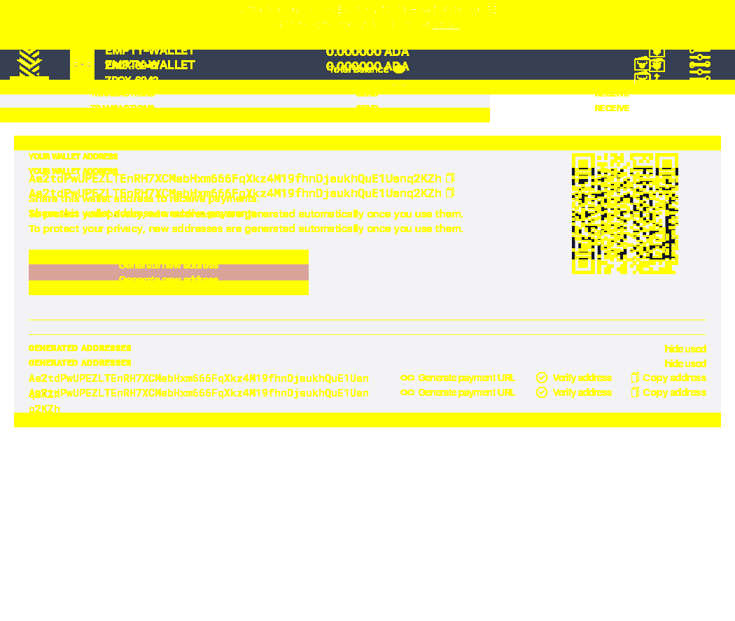 Ensure user can copy Wallet address to Windows clipboard via Copy address buttons IT25/4_33-I should see the Receive screen.png