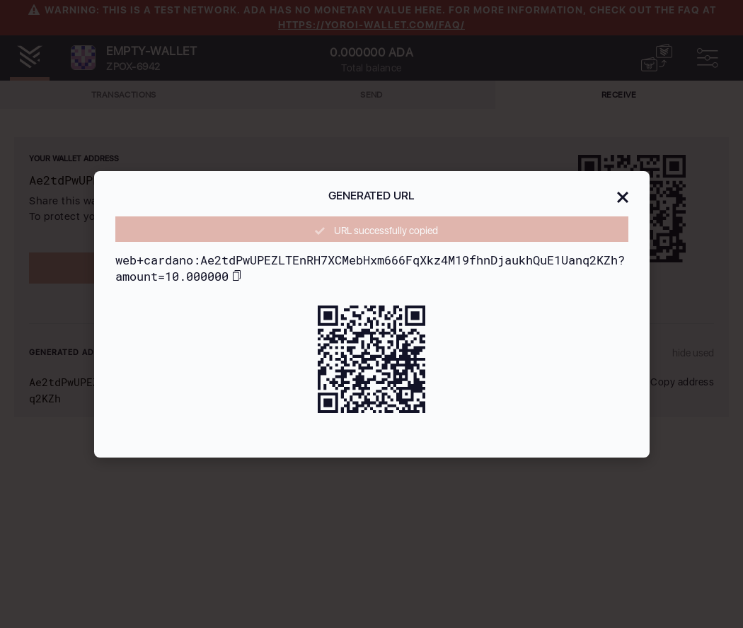 Ensure user can generate a wallet URI and copy it to clipboard IT107/9_9-I should see URL successfully copied notification.png