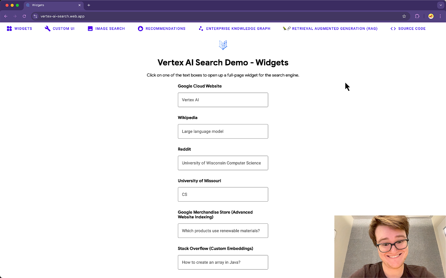 VAIS Web App Walkthrough