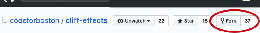 Github fork button