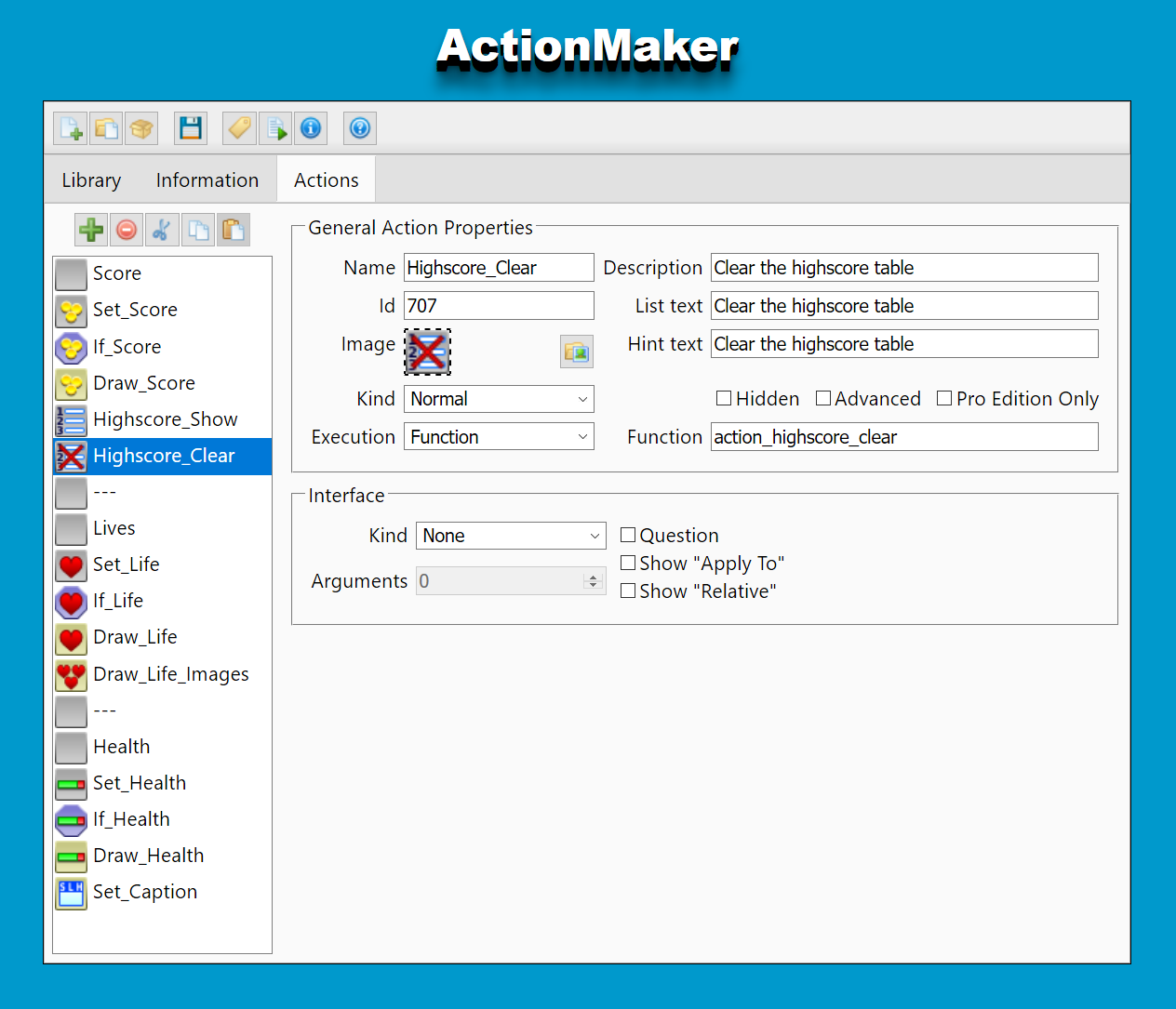 ActionMaker Screenshot