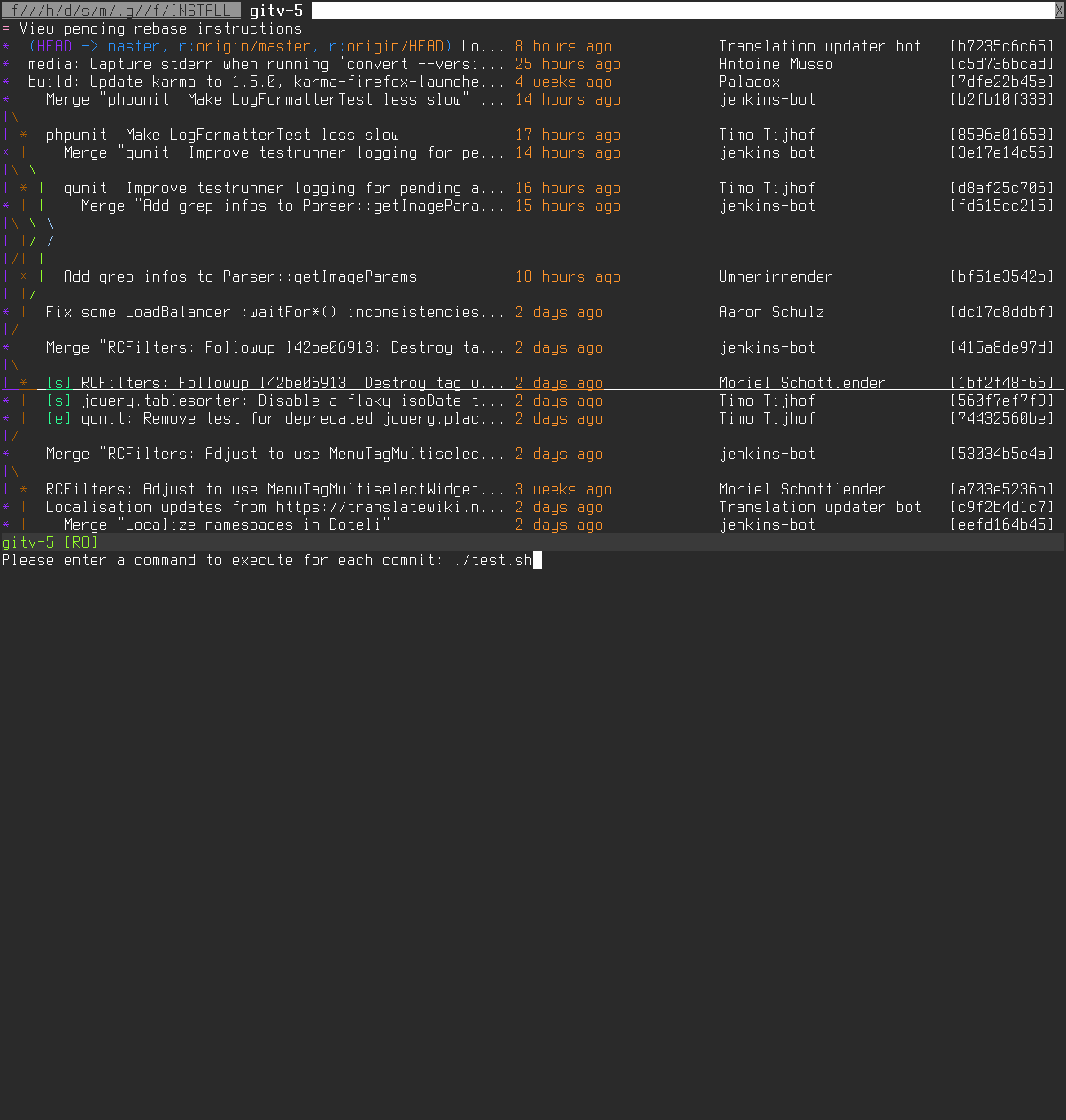 gitv interactive rebasing