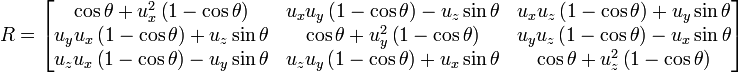 Z axis rotation matrix