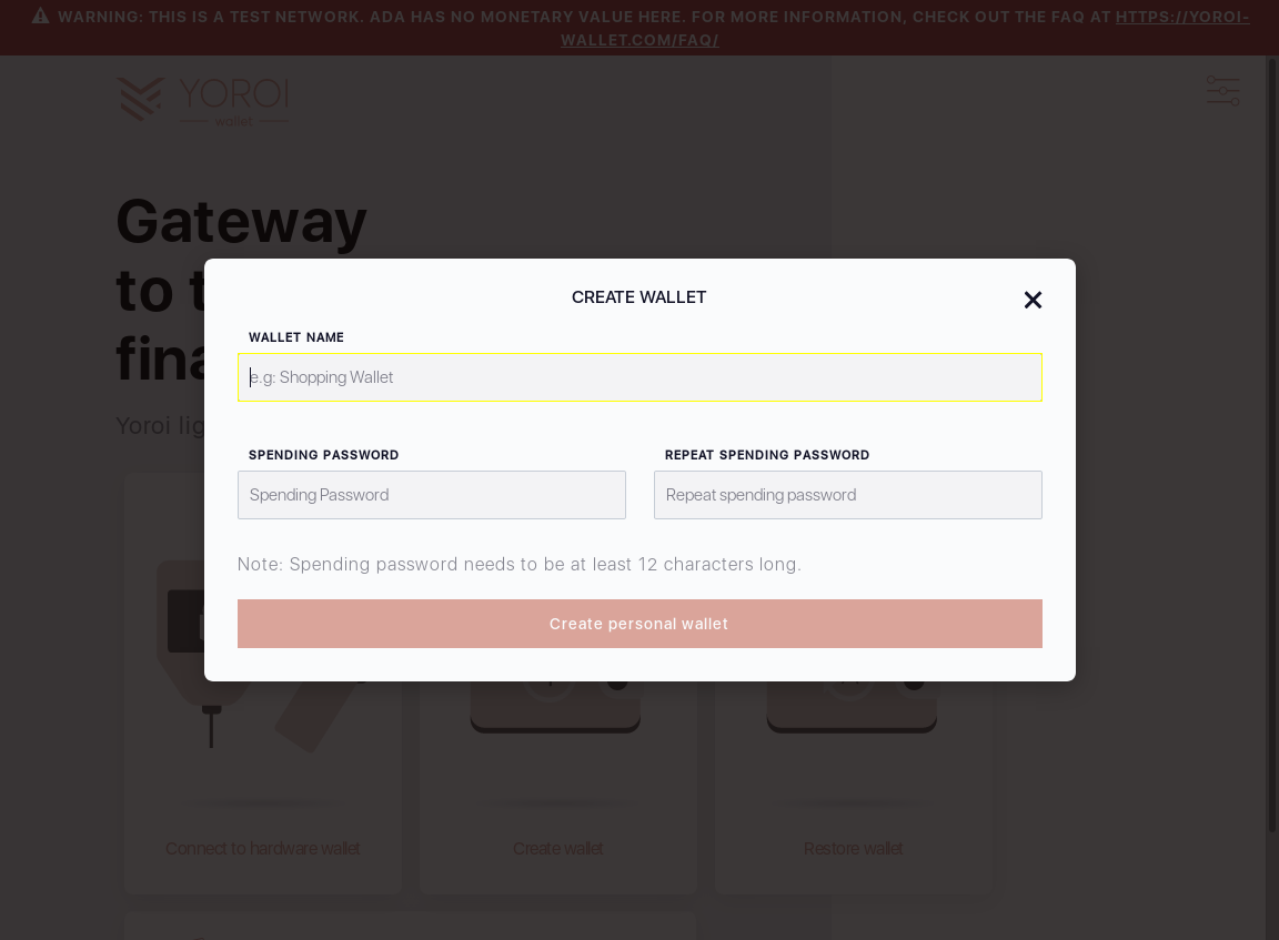 Wallet cant be created if its password doesnt meet complexity requirements IT7/3_104-I click the create button.png