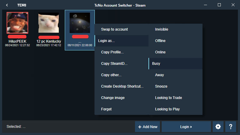 Steam account switcher