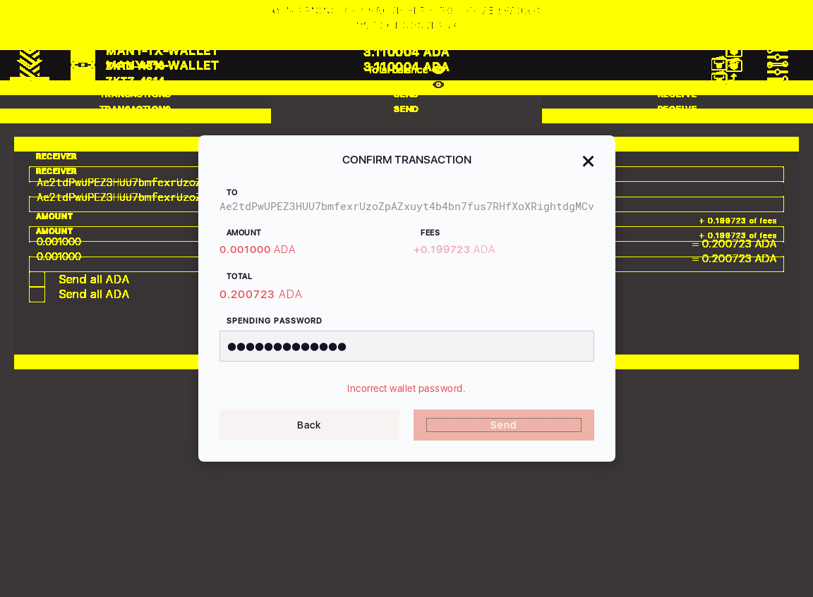 User can send a tx after invalid password attempt IT60/11_200-I should see an incorrect wallet password error message.png