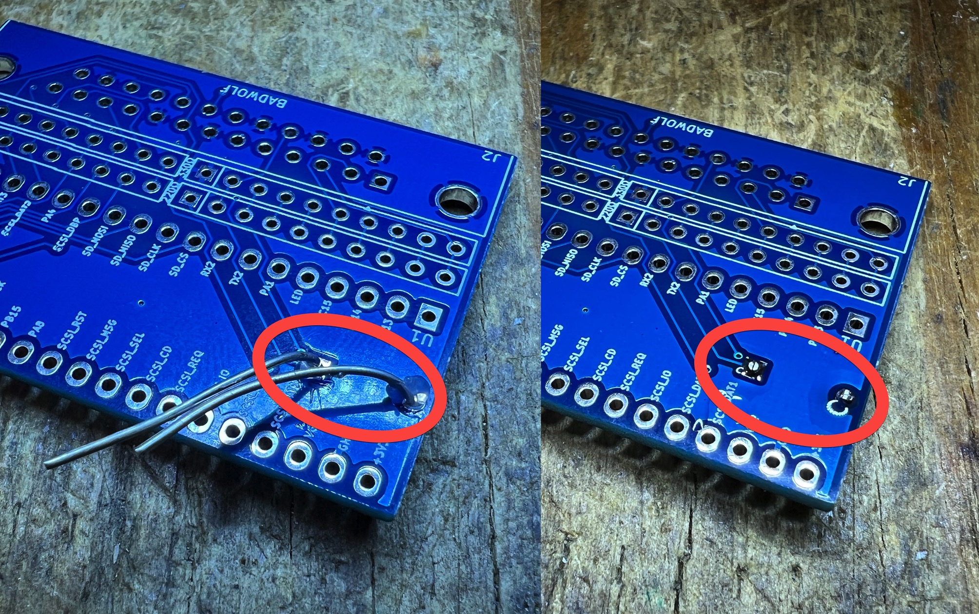 Trim the diodes pins