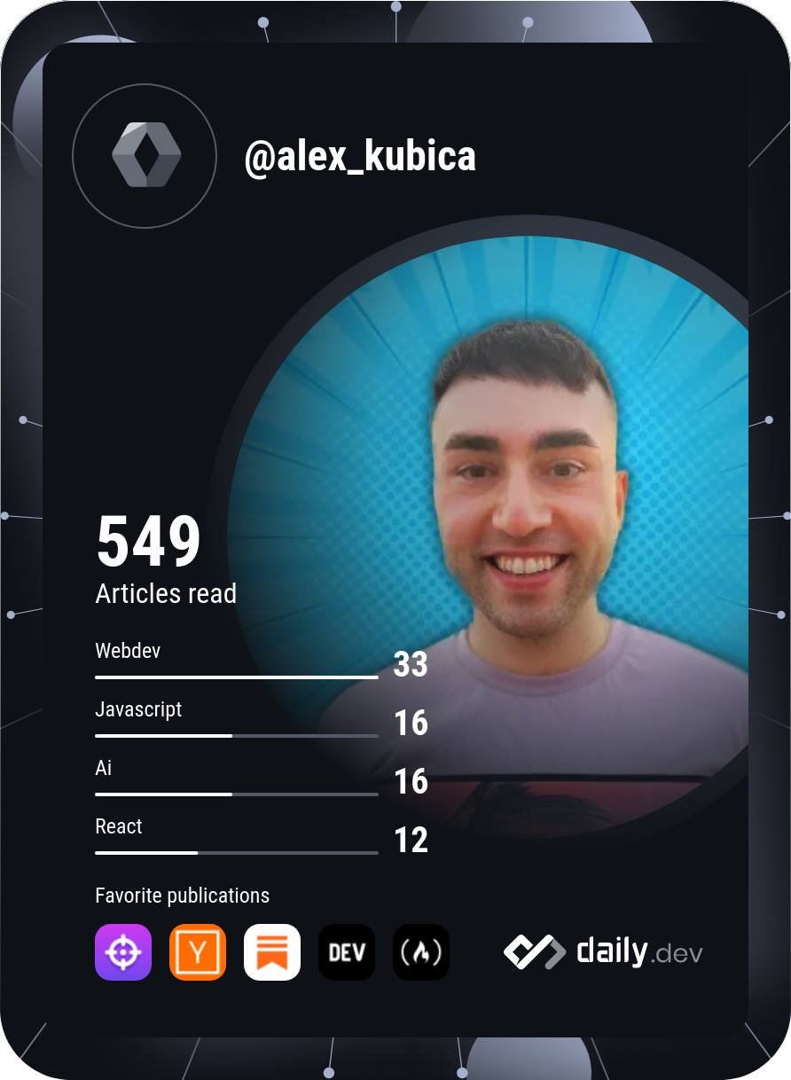 Alex Kubica's Dev Card